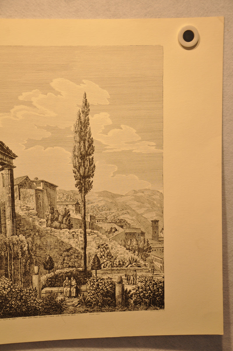 Luigi Rossini "Veduta da Ponente del Tempio di Ercole" Etching Print   - TvMovieCards.com