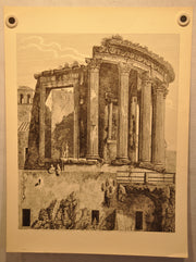Luigi Rossini "Veduta del Tempio della Sibilla in Tivoli" Etching Print   - TvMovieCards.com