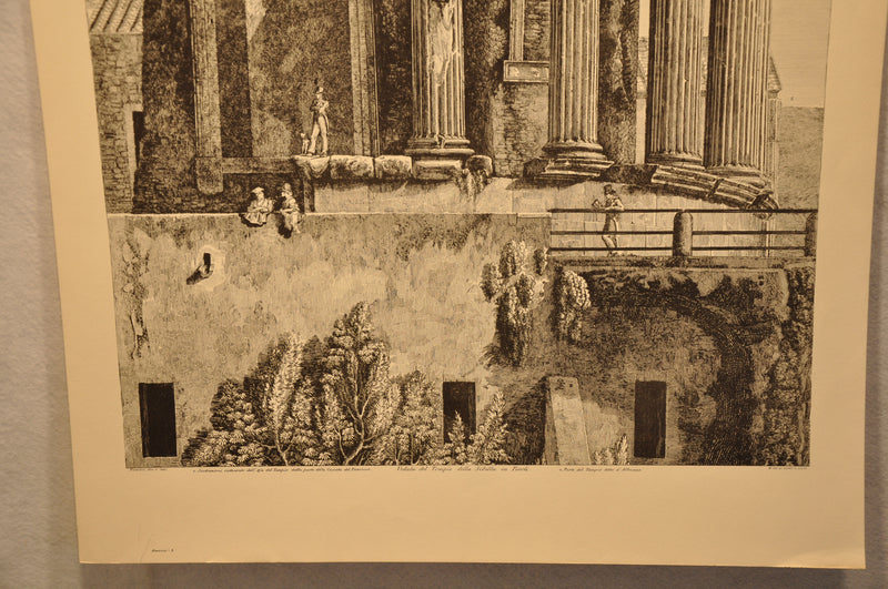 Luigi Rossini "Veduta del Tempio della Sibilla in Tivoli" Etching Print   - TvMovieCards.com