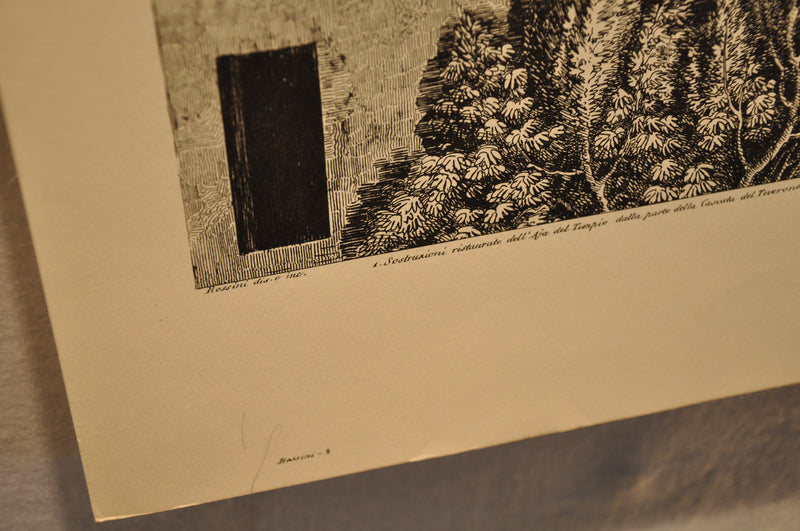 Luigi Rossini "Veduta del Tempio della Sibilla in Tivoli" Etching Print   - TvMovieCards.com