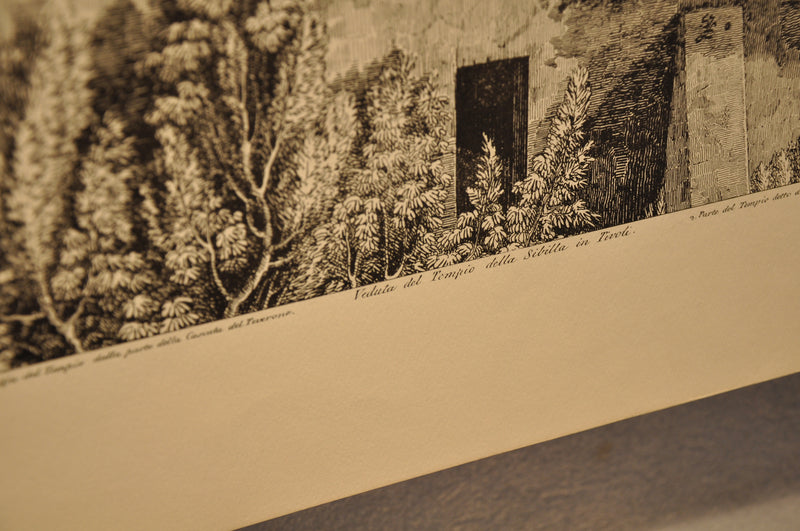 Luigi Rossini "Veduta del Tempio della Sibilla in Tivoli" Etching Print   - TvMovieCards.com