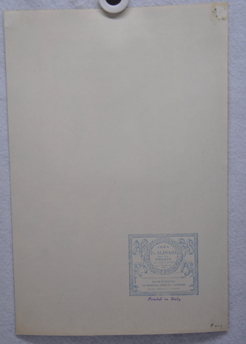 Fratelli Alinari "Sano Di Pietro Le Nozze Del Conte S Severino" Lithograph Print   - TvMovieCards.com