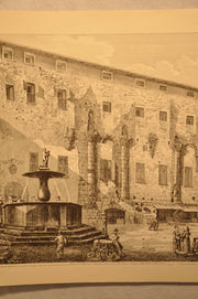 Luigi Rossini "Piazza di Palestrina Tempio della Fortuna Prenestina" Etching Pri   - TvMovieCards.com