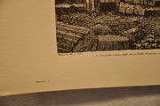 Luigi Rossini "Piazza di Palestrina Tempio della Fortuna Prenestina" Etching Pri   - TvMovieCards.com