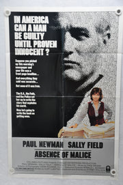 1981 Absence of Malice Original 1SH Movie Poster 27 x 41 Paul Newman Sally Field   - TvMovieCards.com
