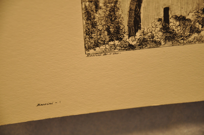 Luigi Rossini "Veduta del Tempio della Dea Albunea" Etching Print   - TvMovieCards.com