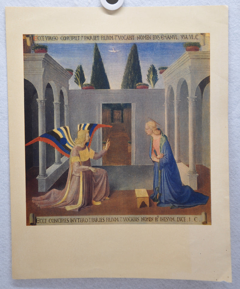 Fratelli Alinari "Beato Angelico L'Annunciazione" Lithograph Art Print   - TvMovieCards.com