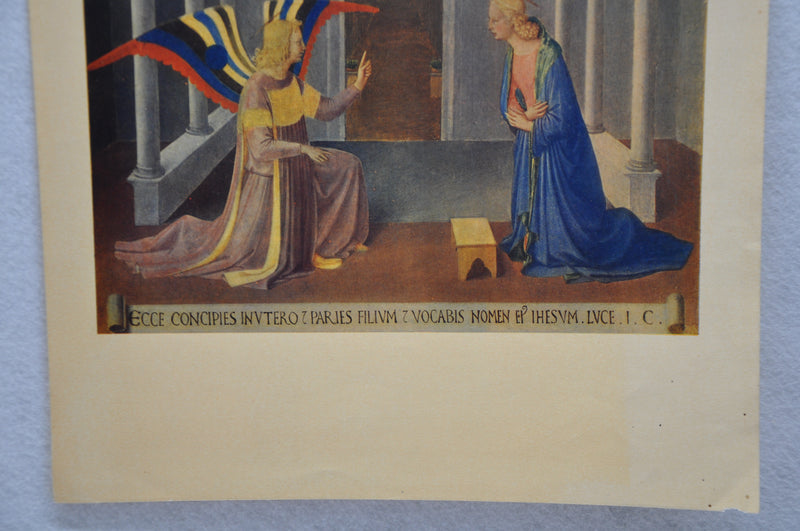 Fratelli Alinari "Beato Angelico L'Annunciazione" Lithograph Art Print   - TvMovieCards.com
