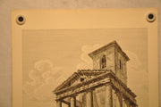 Luigi Rossini "Tempio di Ercole nella città di Corta" Etching Print   - TvMovieCards.com