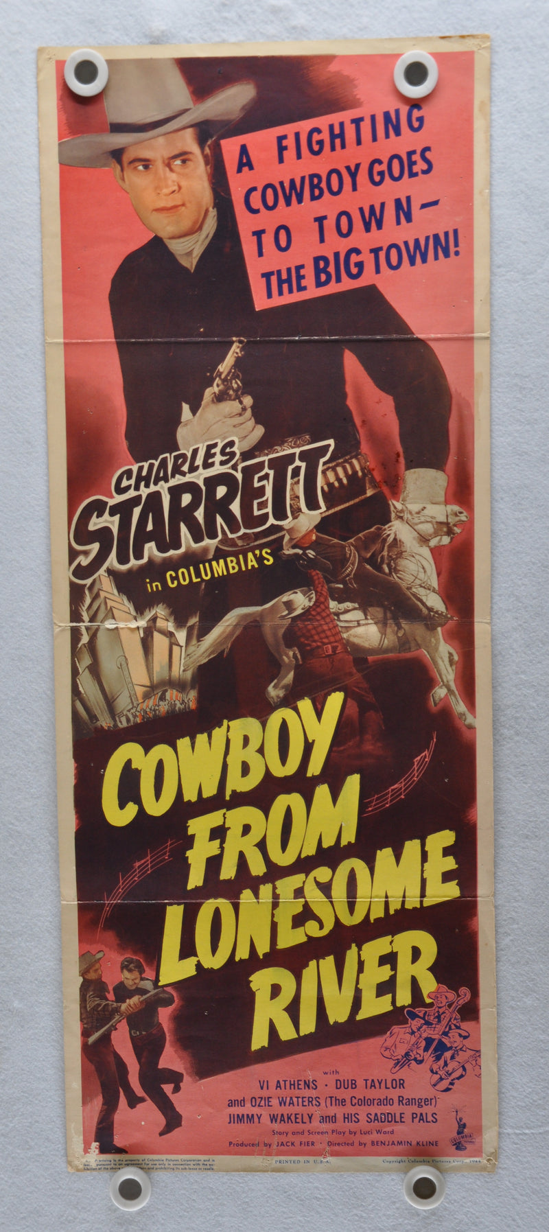 1944 Cowboy From Lonesome River Original Insert Movie Poster Charles Starrett   - TvMovieCards.com