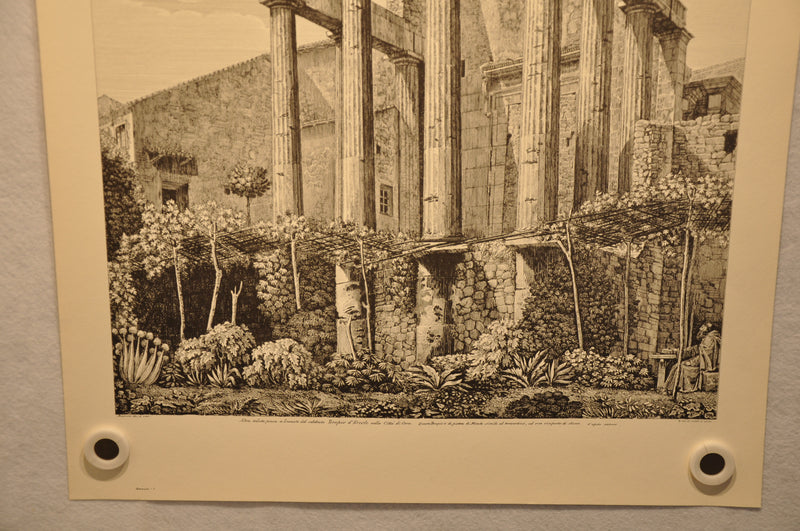 Luigi Rossini "Tempio di Ercole nella città di Corta" Etching Print   - TvMovieCards.com