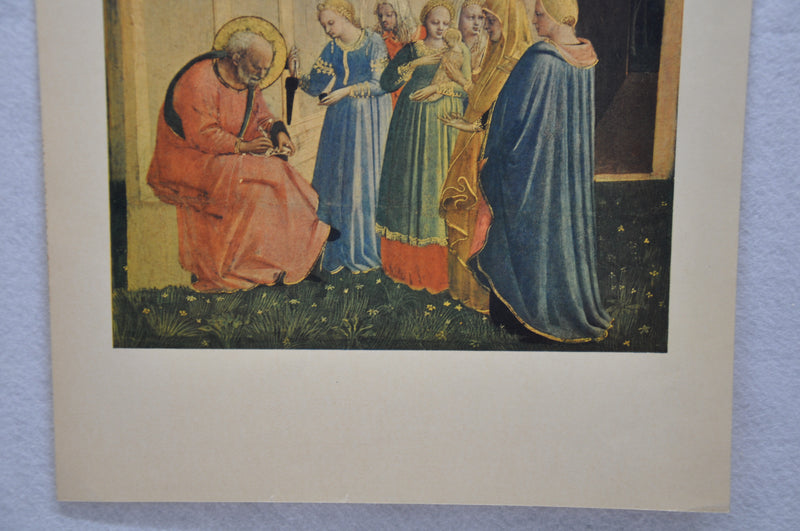 Fratelli Alinari "Beato Angelico Zaccaria serive il nome del neonato" Lithograph   - TvMovieCards.com
