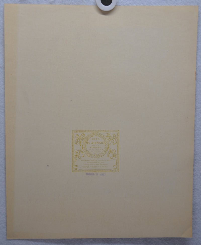 Fratelli Alinari "Beato Angelico Zaccaria serive il nome del neonato" Lithograph   - TvMovieCards.com