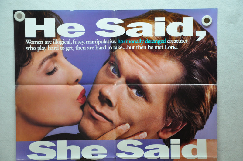 1991 He Said She Said 1SH D/S Movie Poster 27 x 41 Kevin Bacon Elizabeth Perkins   - TvMovieCards.com
