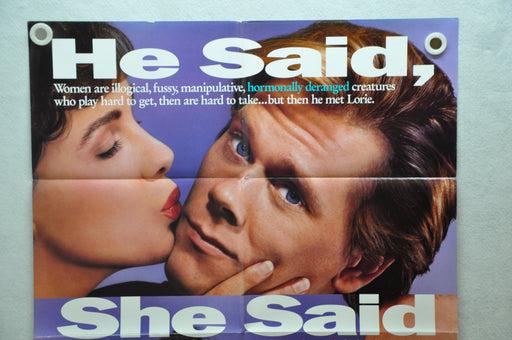 1991 He Said She Said 1SH D/S Movie Poster 27 x 41 Kevin Bacon Elizabeth Perkins   - TvMovieCards.com
