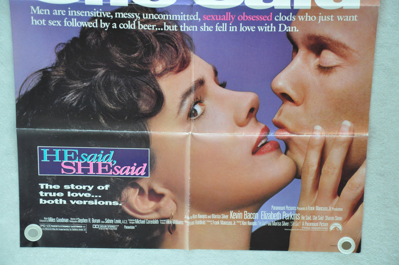 1991 He Said She Said 1SH D/S Movie Poster 27 x 41 Kevin Bacon Elizabeth Perkins   - TvMovieCards.com