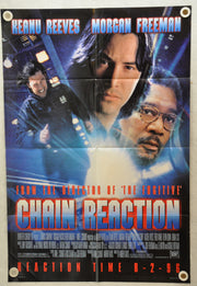 1996 Chain Reaction 1SH D/S Movie Poster 27 x 41 Keanu Reeves Morgan Freeman   - TvMovieCards.com