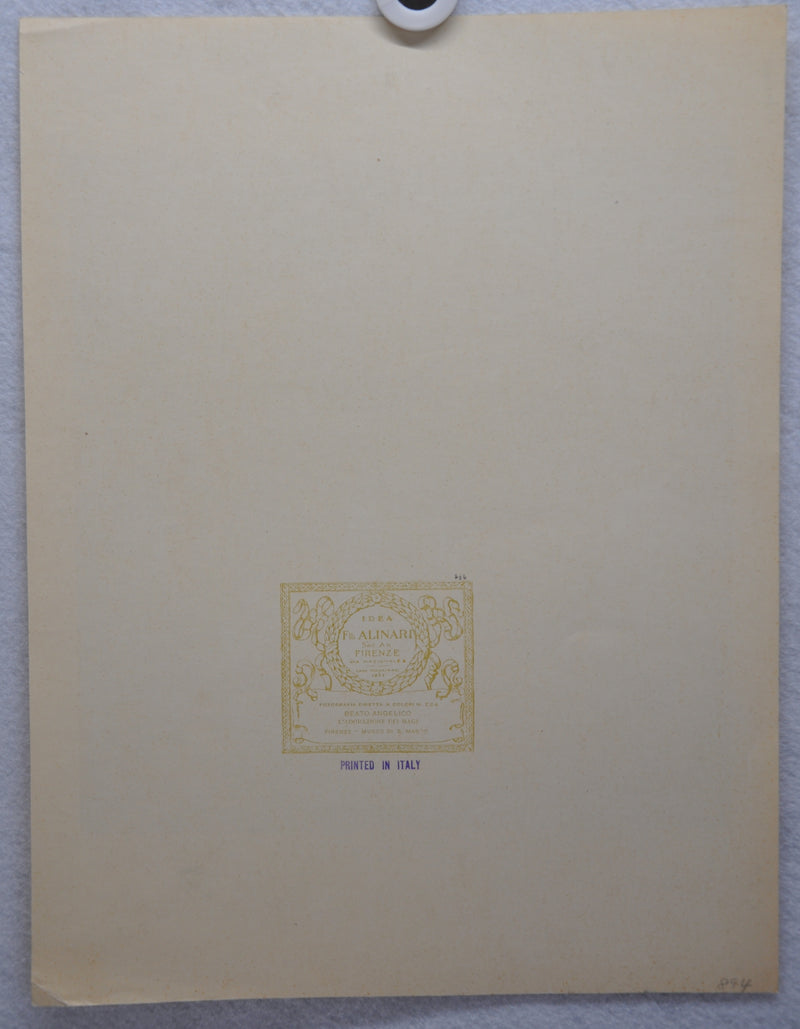 Fratelli Alinari "Beato Angelico L'Adorazione Dei Magi" Lithograph Art Print   - TvMovieCards.com