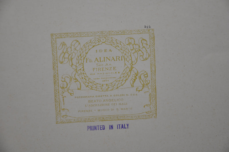 Fratelli Alinari "Beato Angelico L'Adorazione Dei Magi" Lithograph Art Print   - TvMovieCards.com