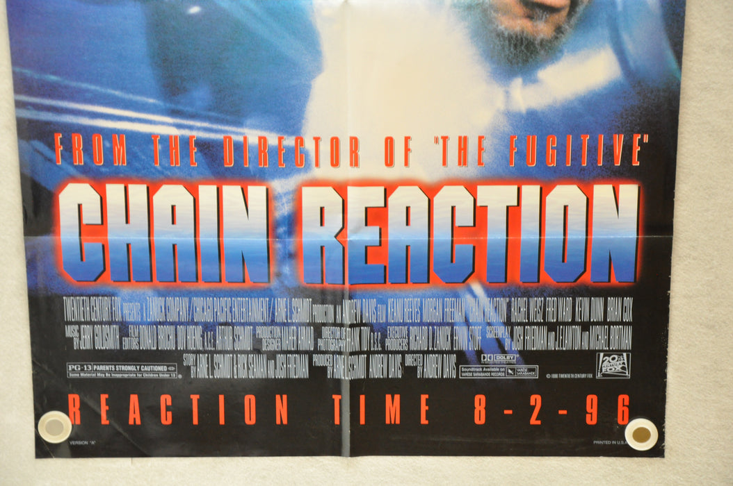 1996 Chain Reaction 1SH D/S Movie Poster 27 x 41 Keanu Reeves Morgan Freeman   - TvMovieCards.com