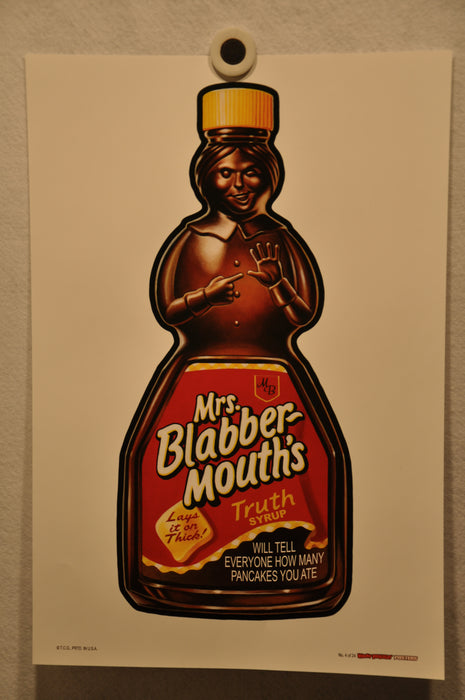 2012 Wacky Packages Series 1 Poster Singles 12" x 18" Non Folded Topps (24 Choic #4 Mrs Blabberworth  - TvMovieCards.com
