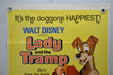Original 1972 Lady and the Tramp Rerelease Movie Poster 27 x 41 Barbara Luddy   - TvMovieCards.com