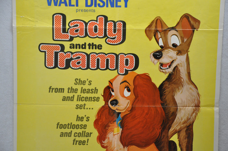 Original 1972 Lady and the Tramp Rerelease Movie Poster 27 x 41 Barbara Luddy   - TvMovieCards.com