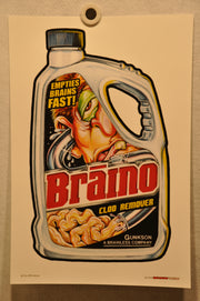 2012 Wacky Packages Series 1 Poster Singles 12" x 18" Non Folded Topps (24 Choic #8 Braino  - TvMovieCards.com
