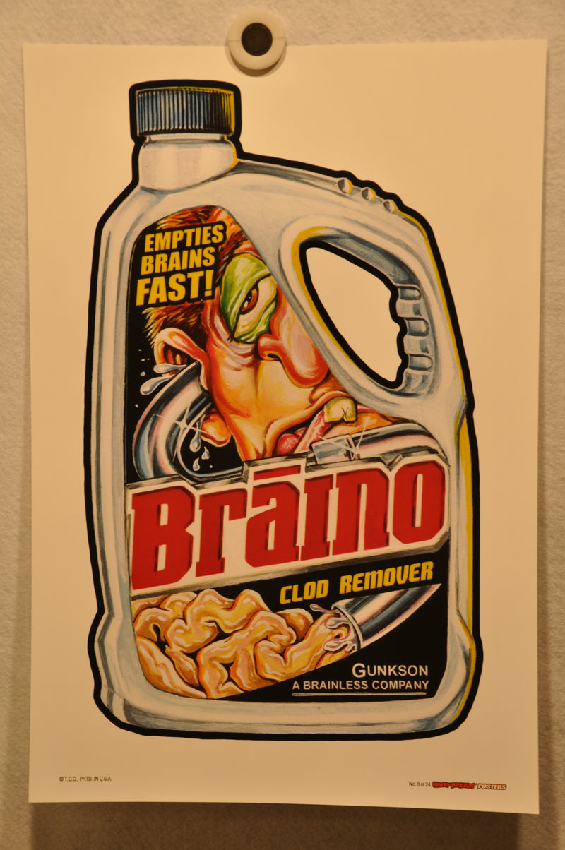 2012 Wacky Packages Series 1 Poster Singles 12" x 18" Non Folded Topps (24 Choic #8 Braino  - TvMovieCards.com