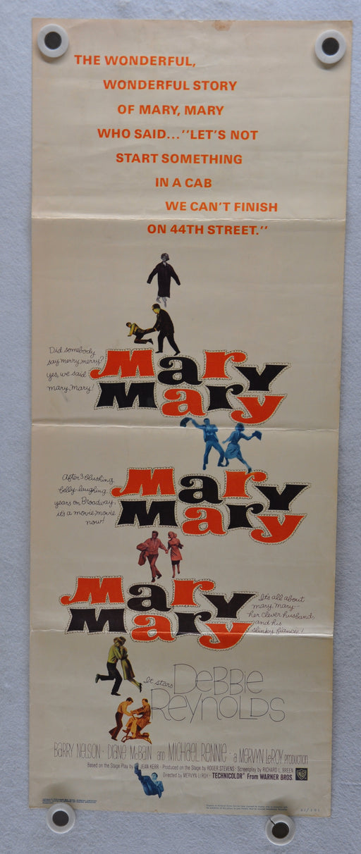 1963 Mary, Mary Original Insert Movie Poster Debbie Reynolds Barry Nelson   - TvMovieCards.com