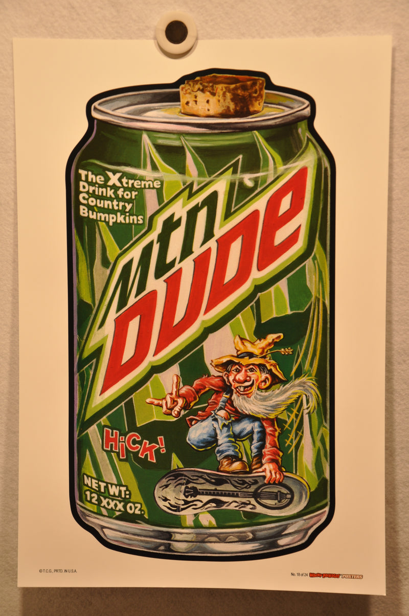 2012 Wacky Packages Series 1 Poster Singles 12" x 18" Non Folded Topps (24 Choic #18 Mountain Dude  - TvMovieCards.com