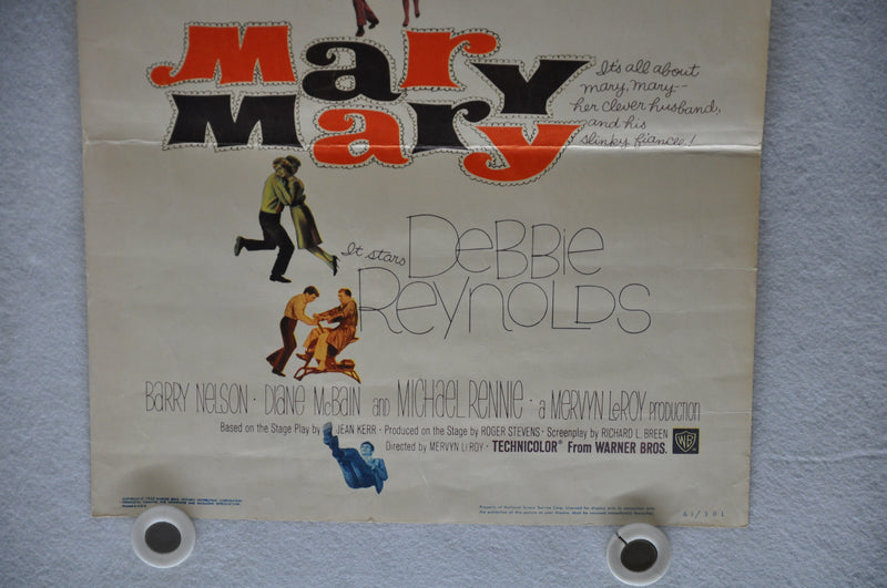 1963 Mary, Mary Original Insert Movie Poster Debbie Reynolds Barry Nelson   - TvMovieCards.com