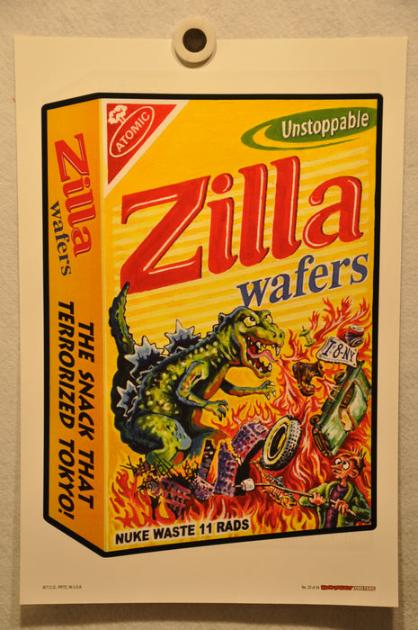 2012 Wacky Packages Series 1 Poster Singles 12" x 18" Non Folded Topps (24 Choic #22 Zilla Wafers  - TvMovieCards.com
