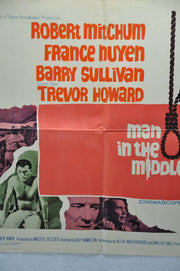 1964 The Man in the Middle Original Half Sheet Movie Poster Robert Mitchum, Fran   - TvMovieCards.com