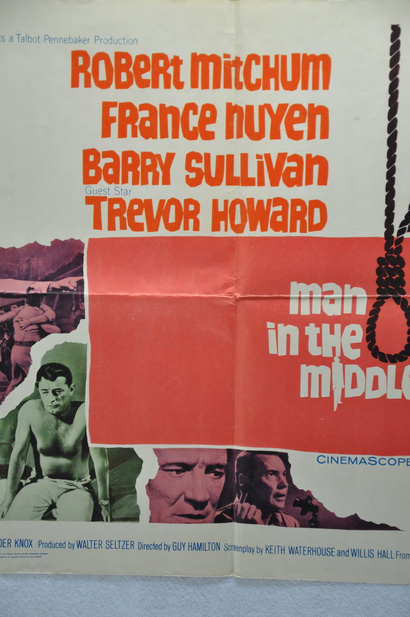 1964 The Man in the Middle Original Half Sheet Movie Poster Robert Mitchum, Fran   - TvMovieCards.com