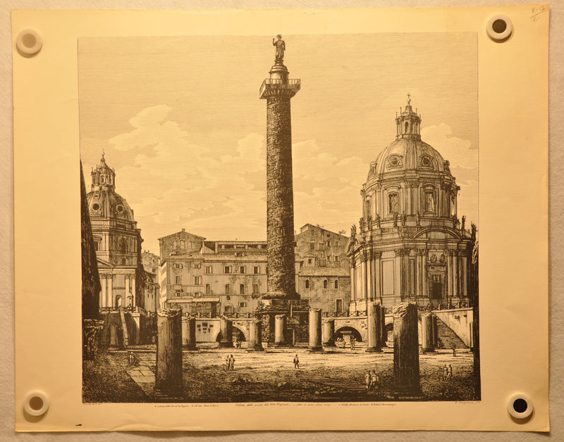 Luigi Rossini "Veduta dello scavo del Foro Trajano" Etching Print   - TvMovieCards.com