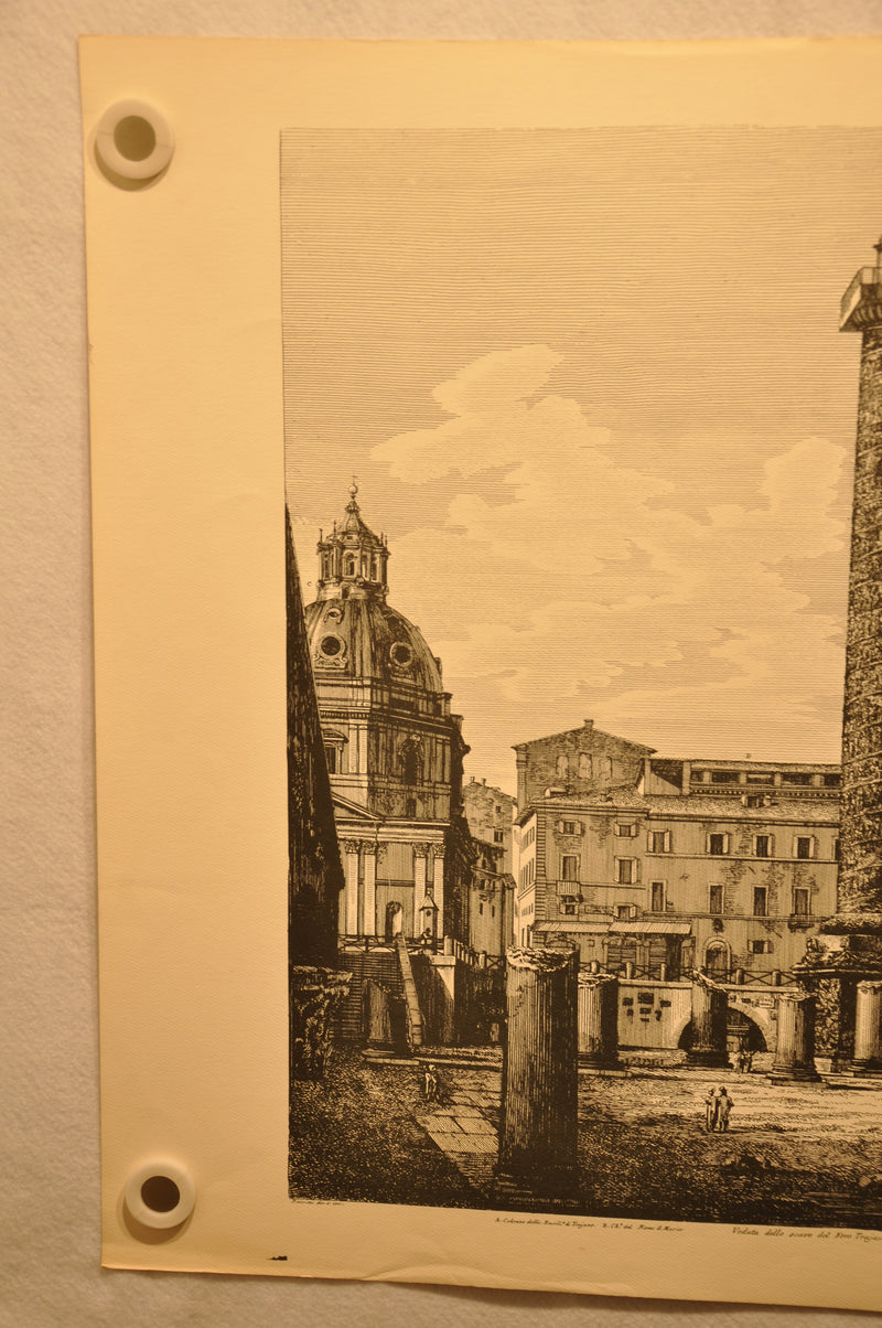 Luigi Rossini "Veduta dello scavo del Foro Trajano" Etching Print   - TvMovieCards.com