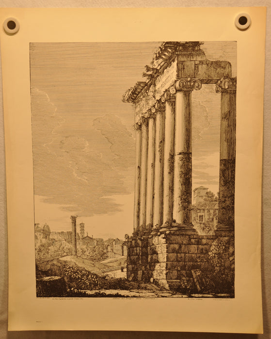 Luigi Rossini "Avanzi del Tempio della Concordia" Etching Print   - TvMovieCards.com