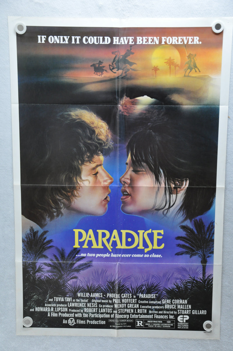 1982 Paradise Original 1SH Movie Poster 27 x 41 Willie Aames Phoebe Cates   - TvMovieCards.com