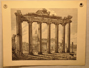 Luigi Rossini "Veduta dell' Interno del Tempio della Concordia" Etching Print   - TvMovieCards.com