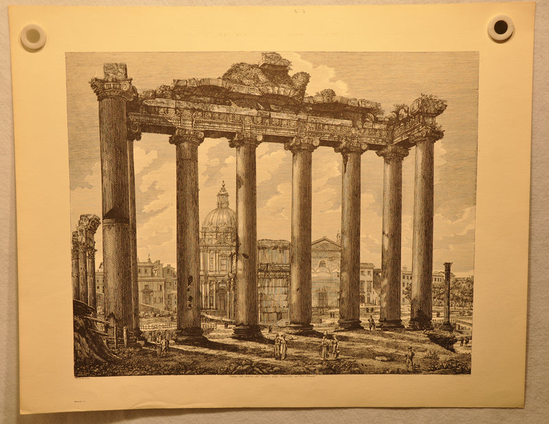 Luigi Rossini "Veduta dell' Interno del Tempio della Concordia" Etching Print   - TvMovieCards.com