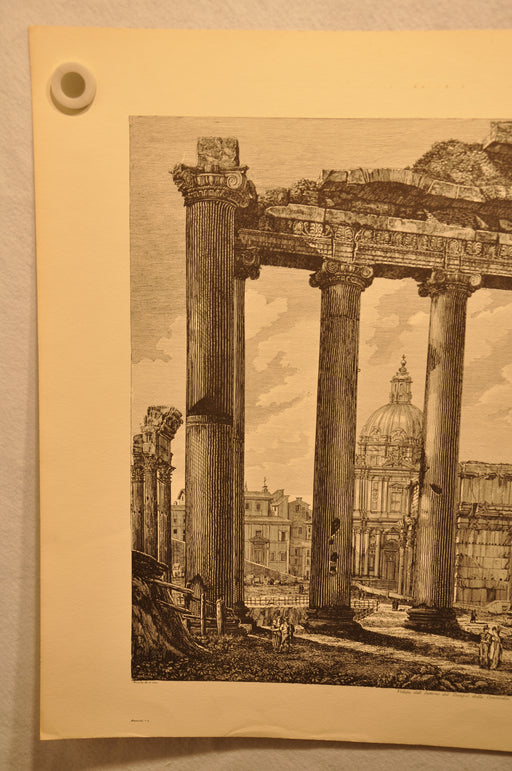 Luigi Rossini "Veduta dell' Interno del Tempio della Concordia" Etching Print   - TvMovieCards.com
