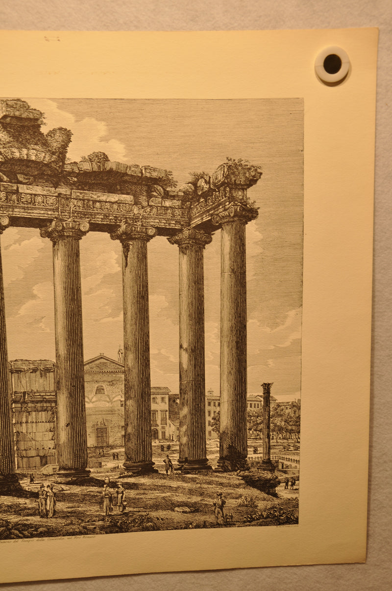 Luigi Rossini "Veduta dell' Interno del Tempio della Concordia" Etching Print   - TvMovieCards.com
