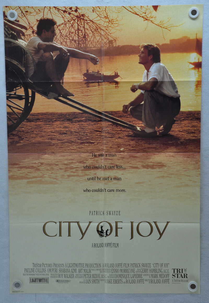 1992 City of Joy 1SH D/S Movie Poster 27 x 41 Patrick Swayze Pauline Collins   - TvMovieCards.com