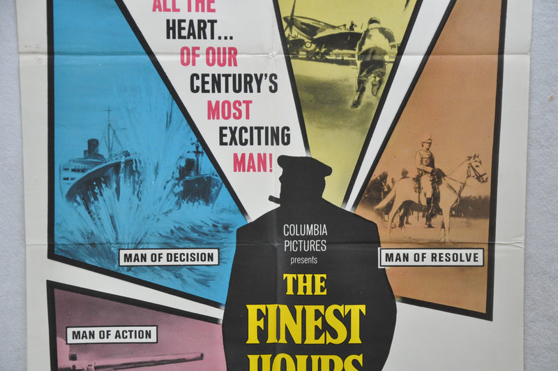 Original 1964 The Finest Hours Movie Poster 27x41 Winston Churchill George Baker   - TvMovieCards.com