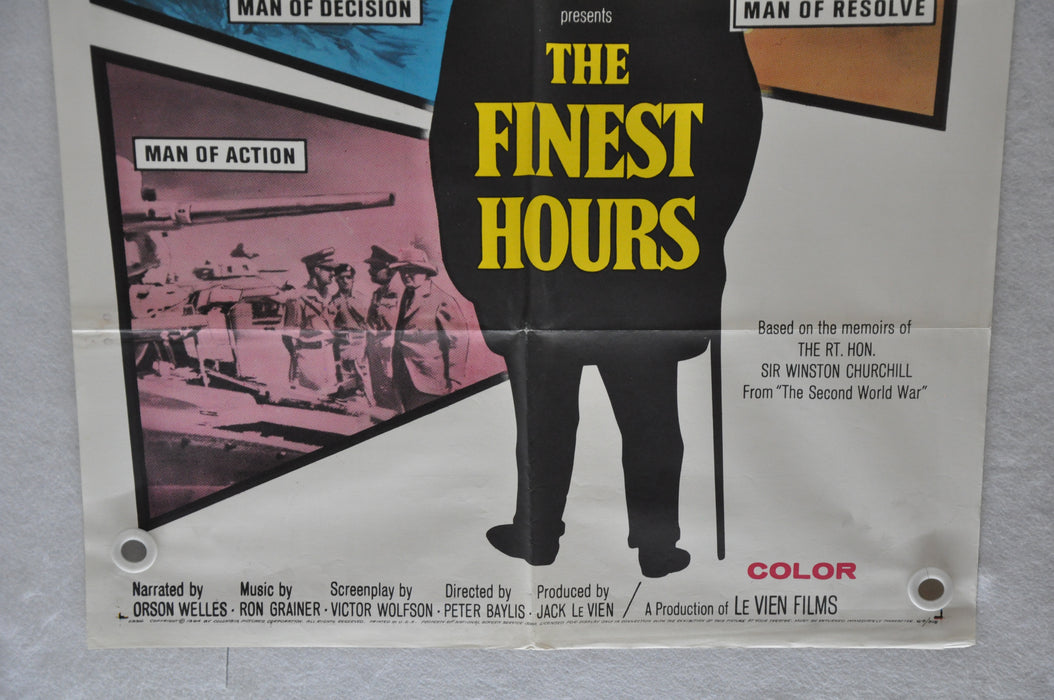 Original 1964 The Finest Hours Movie Poster 27x41 Winston Churchill George Baker   - TvMovieCards.com