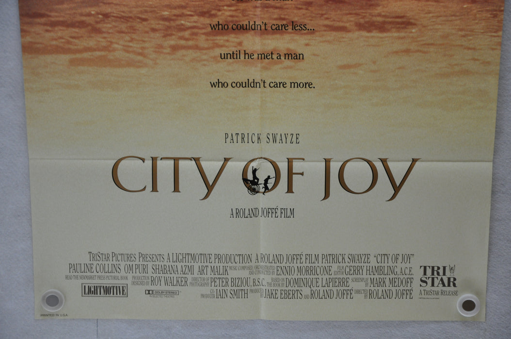 1992 City of Joy 1SH D/S Movie Poster 27 x 41 Patrick Swayze Pauline Collins   - TvMovieCards.com