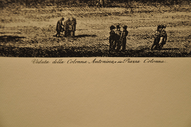 Luigi Rossini "Veduta della Colonna Antonina o sia Piazza Colonna" Etching Print   - TvMovieCards.com