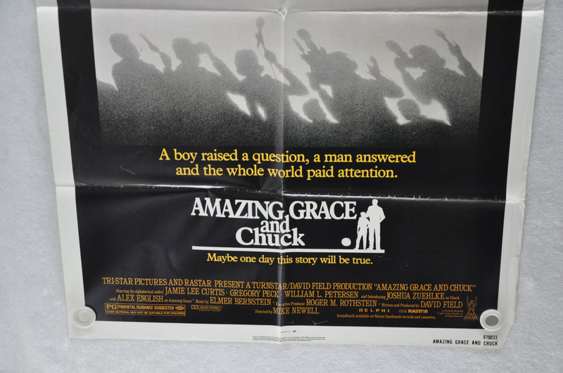 1987 Amazing Grace and Chuck Original 1SH Movie Poster 27 x 41 Jamie Lee Curtis,   - TvMovieCards.com