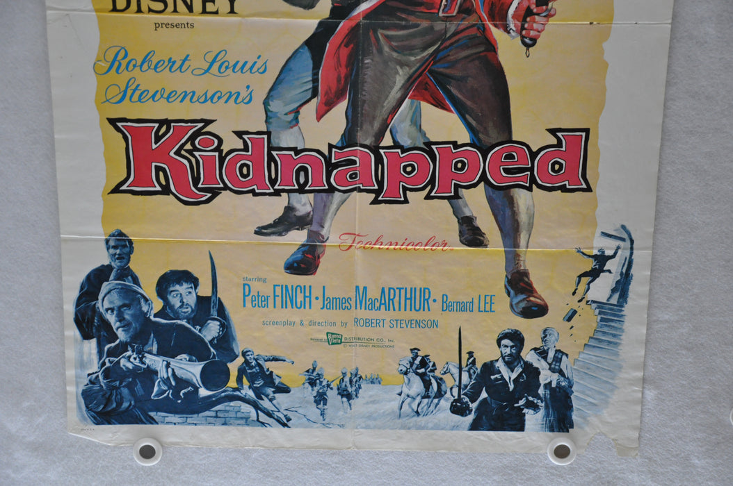 Original 1960 Kidnapped Movie Poster 27 x 41 Peter Finch James MacArthur Bernard   - TvMovieCards.com